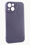 iPhone 15 6.1 Çizgili Lüx Gear Silikon Kılıf - Mor