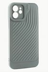 iPhone 11 6.1 Çizgili Lüx Gear Silikon Kılıf - Gri