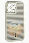 iPhone 14 Pro Max Desenli Lüx Silikon Kılıf - Gri