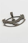 Kuş Çelik Kolye Ucu 4 cm - Siyah