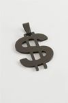 Dolar Çelik Kolye Ucu 3 cm - Siyah