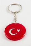 Ay Yıldız Epoksi Anahtarlık - Kırmızı
