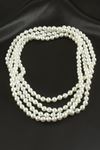 8 mm İnci Kolye 120 cm - Beyaz