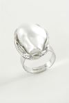 Oval İnci Metal Yüzük - Sarı