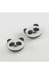 Panda Mıknatıslı Plastik Çocuk Küpesi - Beyaz