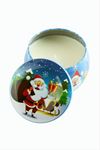 Noel Baba Yılbaşı Kapaklı Mum 8 cm - Mavi