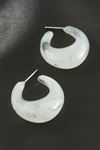 Oval Plastik Küpe - Gri