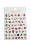 Kalp Kuru Kafa Tattoo Dövme Sticker - Kırmızı