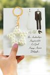 Yıldız İnci Anahtarlık - Beyaz