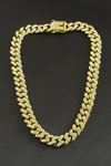 Chain Zirkon Taşlı Lüks Çelik Kolye - Sarı