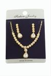 Damla Zirkon Taşlı Set Kolye - Sarı