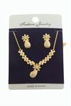 Oval Zirkon Taşlı Set Kolye - Sarı