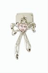 Fiyong Zirkon Taşlı Sallatılı Çelik Charm - Gümüş Rengi