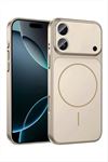 İphone 16 Plus Uyumlu 17 Pro Max Görünümlü Magsaff Kapak Kılıf - Bej