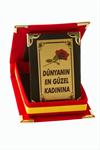 Dünyanın En Güzel Kadınına Plaketi - Kırmızı