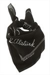 Atatürk İmzalı Desenli Bandana 50*50 - Siyah